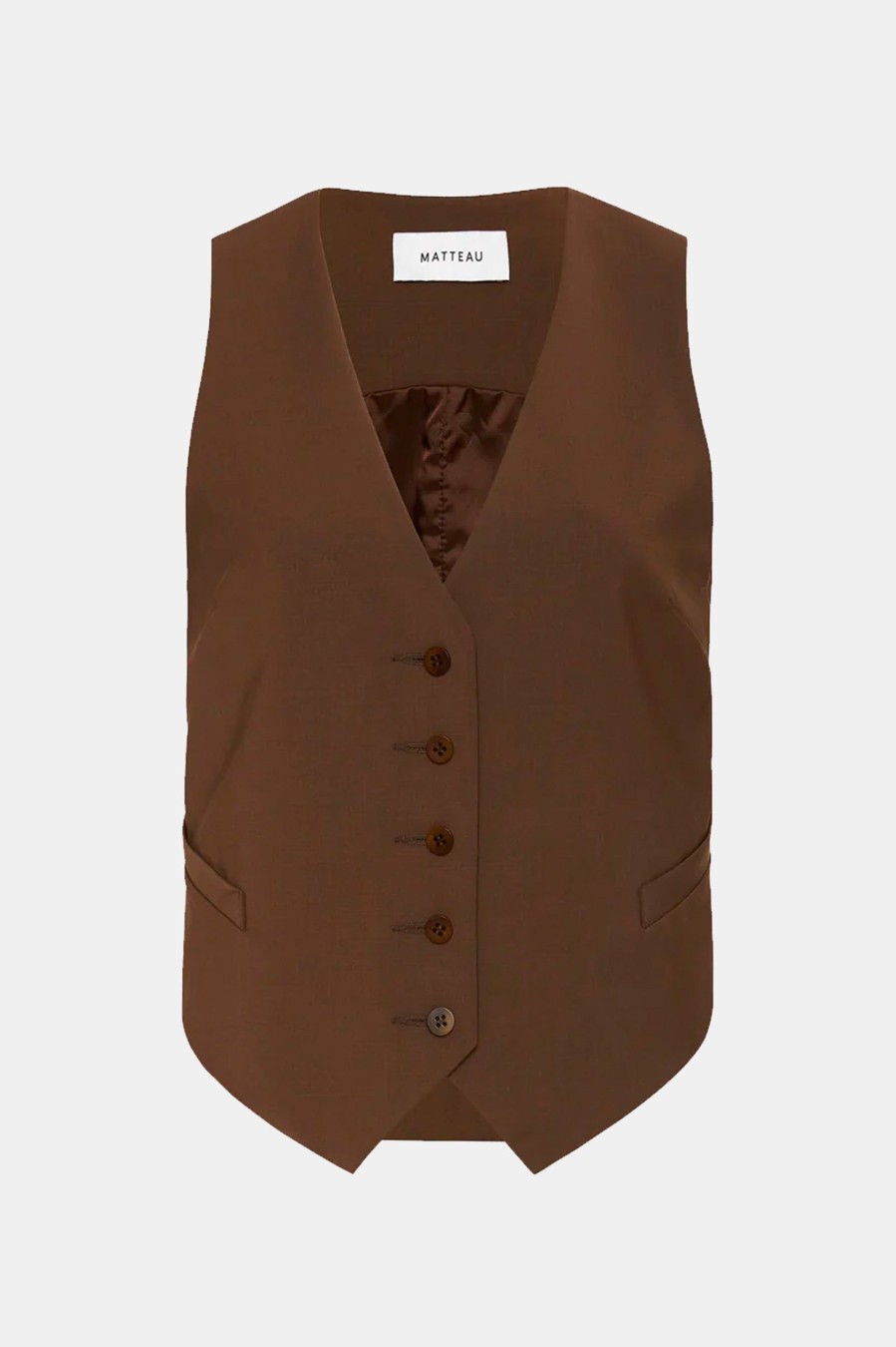 Coats And Jackets Matteau | Tailored Waistcoat In Coffee Brown