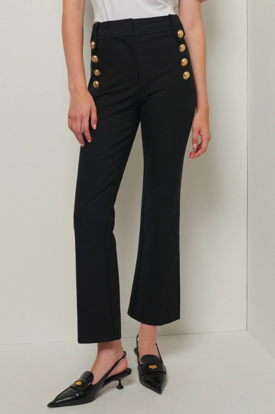 Trousers Derek Lam 10 Crosby | Robertson Crop Flare Trouser In Black