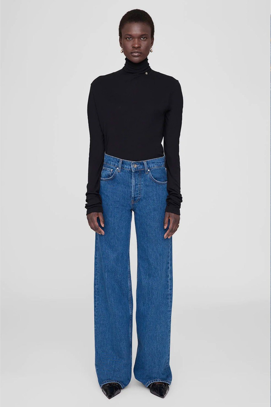 Denim Anine Bing | Hugh Jean In Medium Indigo Denim