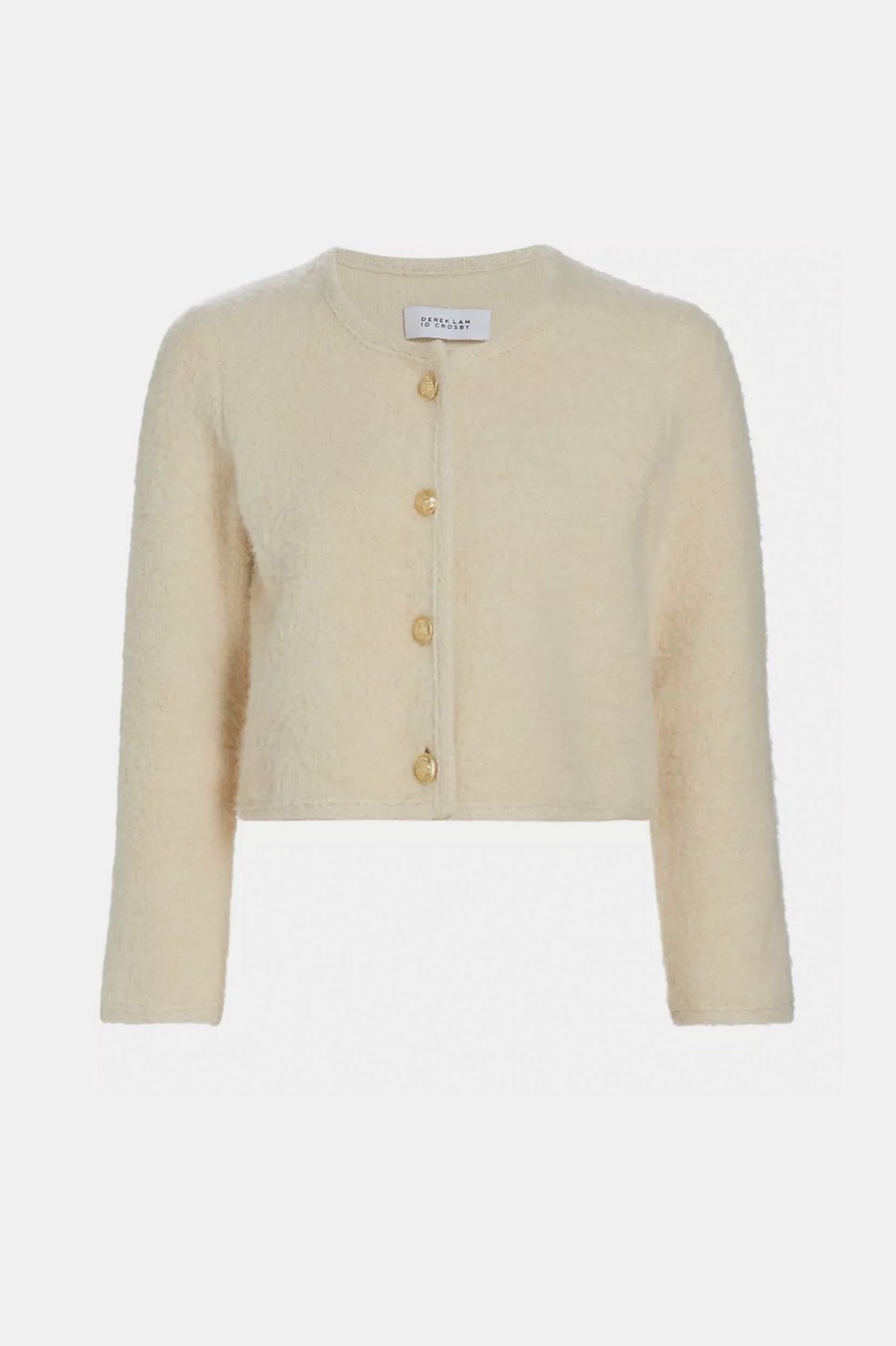 Knitwear And Sweaters Derek Lam 10 Crosby | Keene Diamond Crewneck Cardigan Neutrals