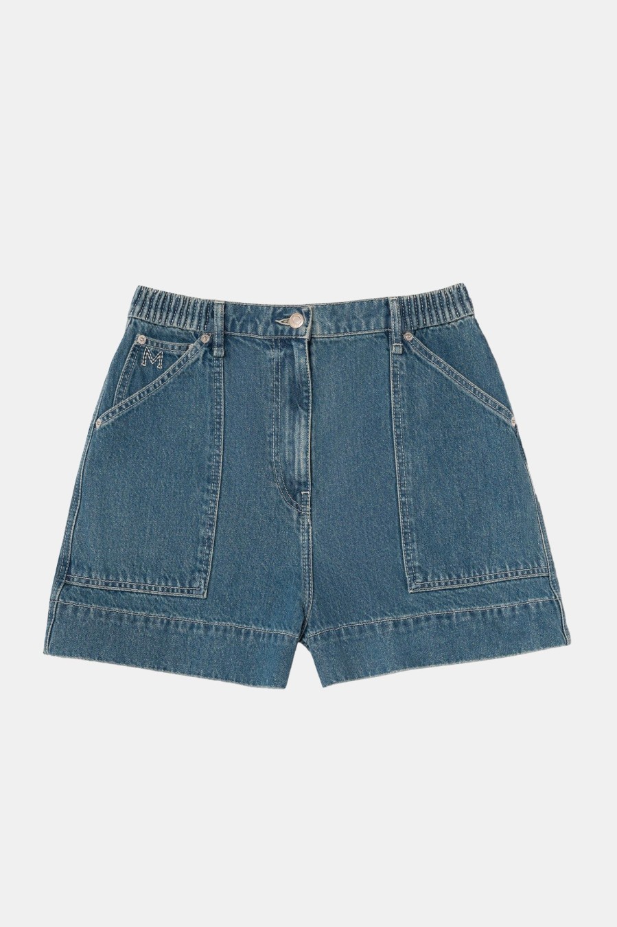 Denim Merlette | Pollock Short In Mid-Blue Denim