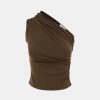 Tops And Shirts POSSE | Mason One Shoulder Top In Dark Chocolate Brown