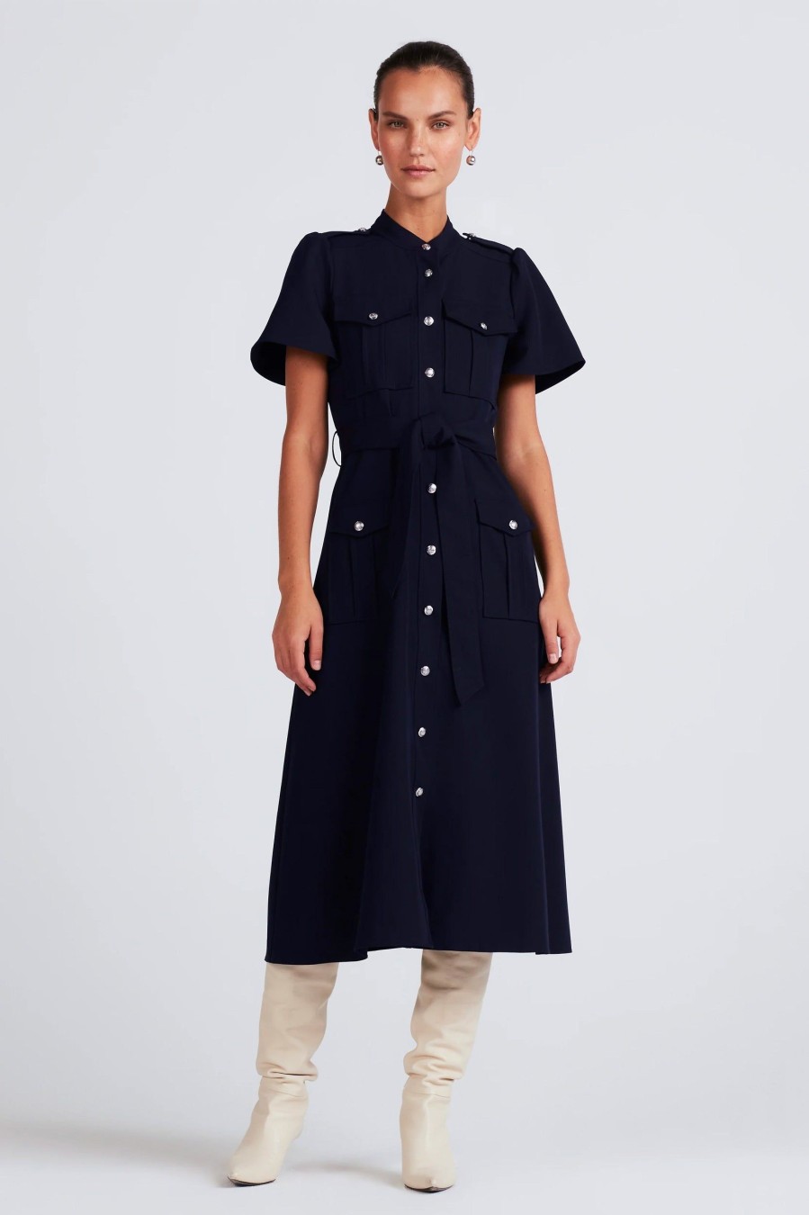 Dresses Derek Lam 10 Crosby | Judy Utility Shirtdress In Midnight Navy Blue