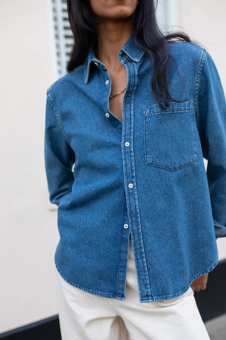 Tops And Shirts With Nothing Underneath | The Classic Shirt Denim