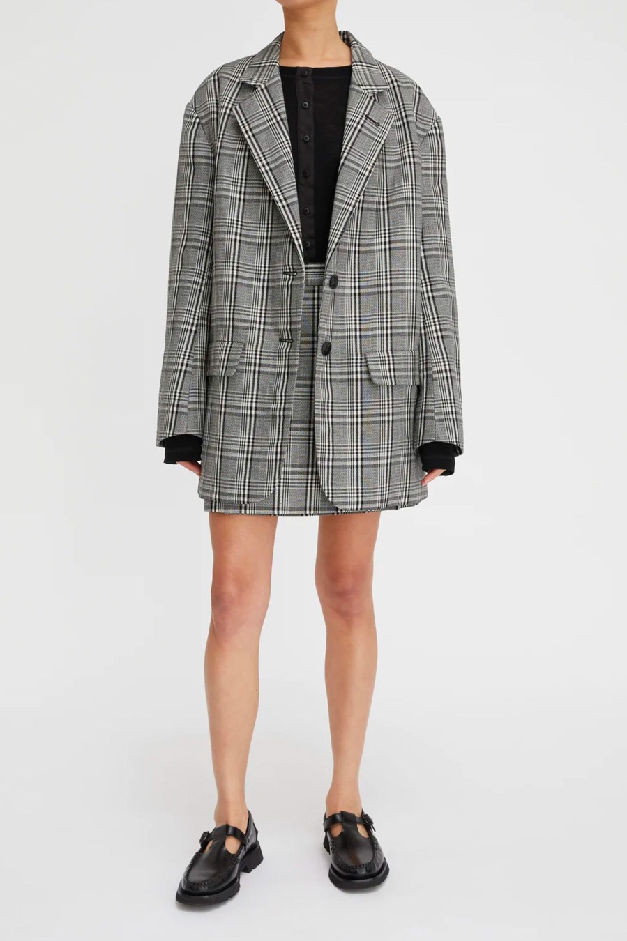 Coats And Jackets Lee Mathews | Leo Blazer In Black Check Multi