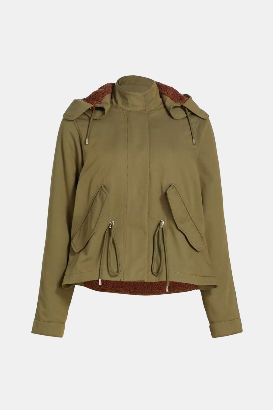 Coats And Jackets Derek Lam 10 Crosby | Marisa Parka Coat In Army Green