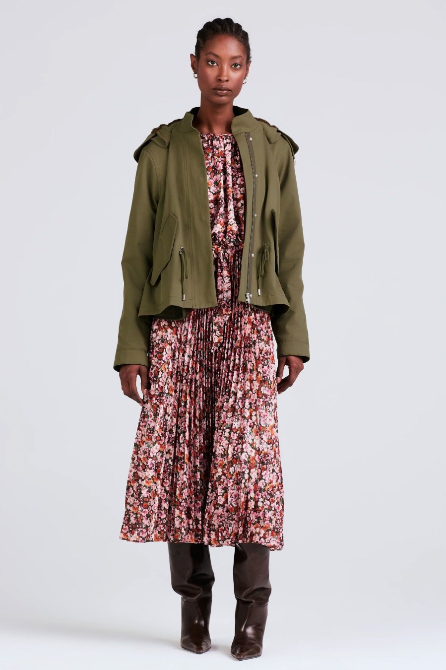 Coats And Jackets Derek Lam 10 Crosby | Marisa Parka Coat In Army Green