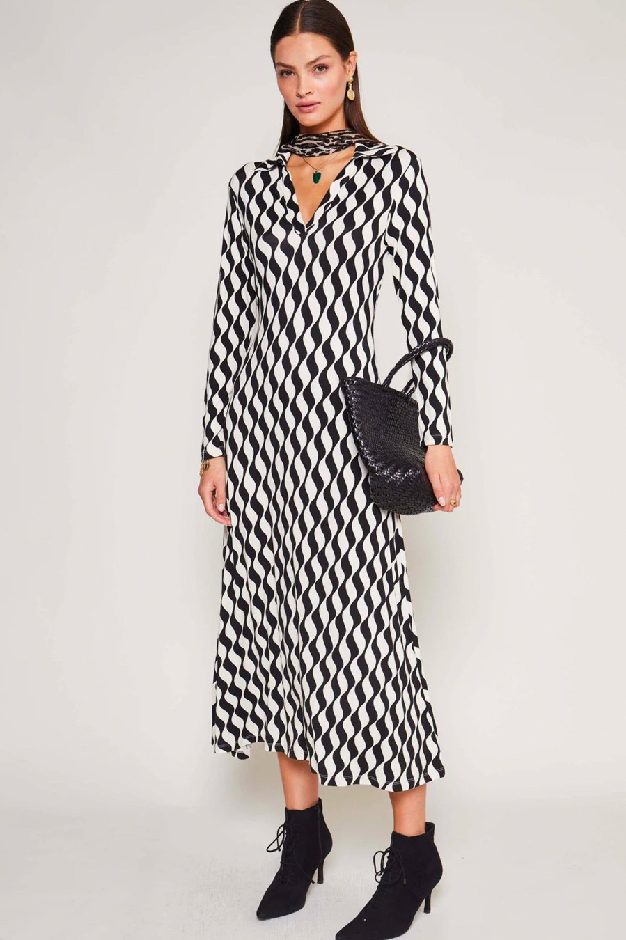 Dresses RIXO | Tillie Dress In Mono Wave