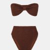 Accessories Hunza G | Ruby Bikini In Metallic Chocolate Brown