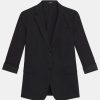 Coats And Jackets Theory | Rolled Sleeve Boyfriend Blazer In Good Wool Black