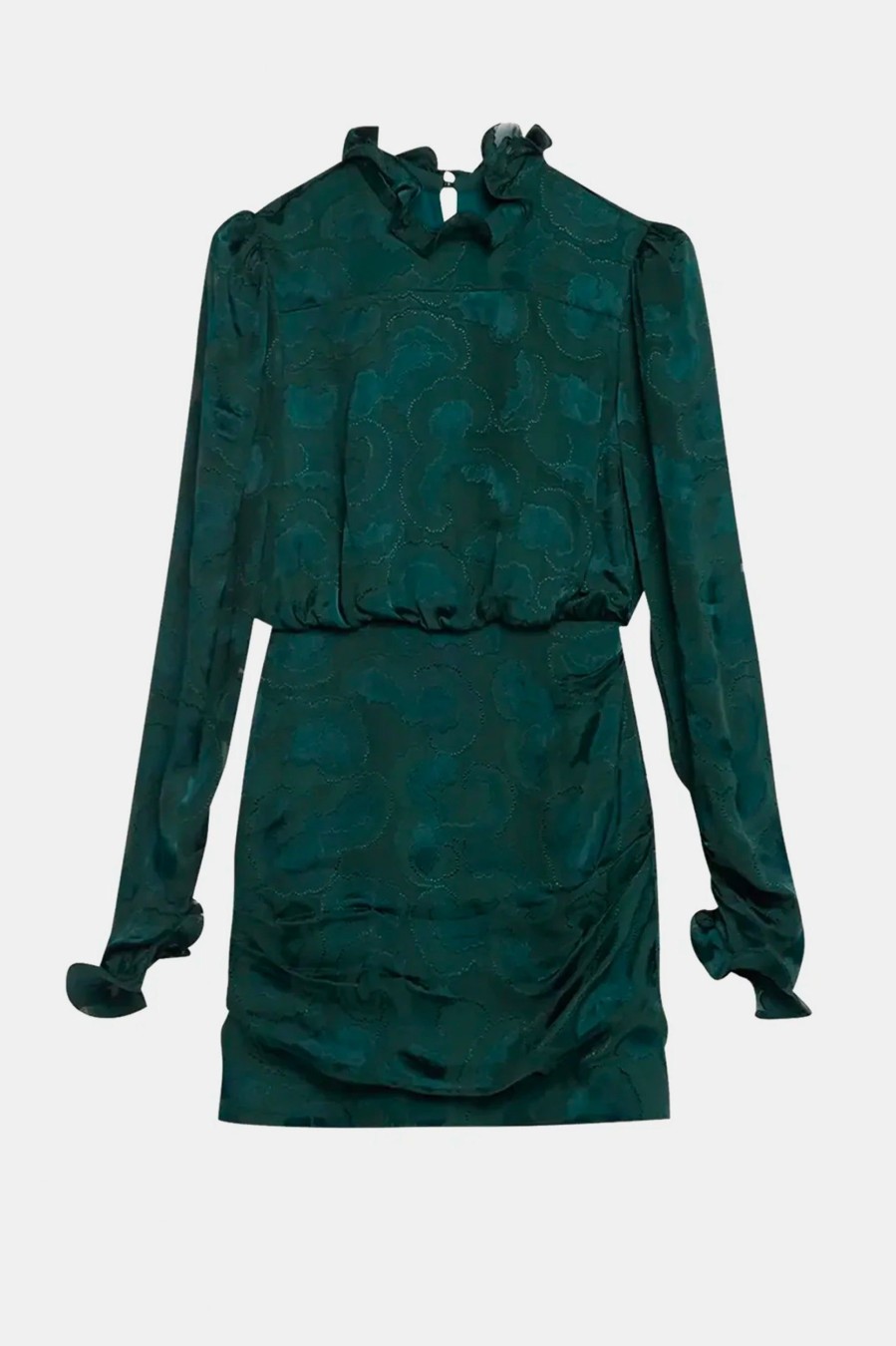 Dresses Saloni London | Rina B Dress In Forest Green