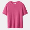 Tops And Shirts Soft Goat | Chunky Cashmere T-Shirt In Fragola Pink