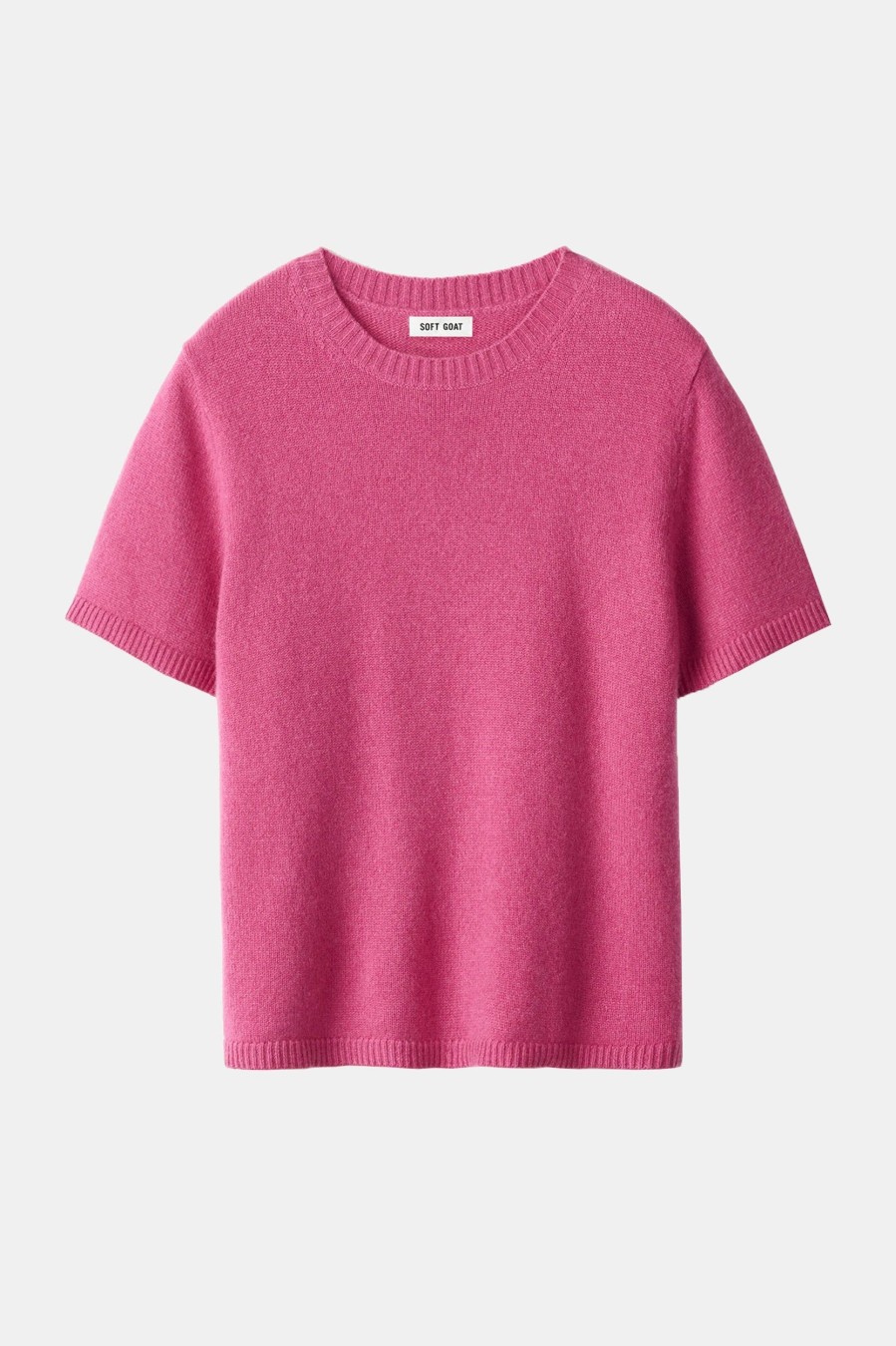 Tops And Shirts Soft Goat | Chunky Cashmere T-Shirt In Fragola Pink