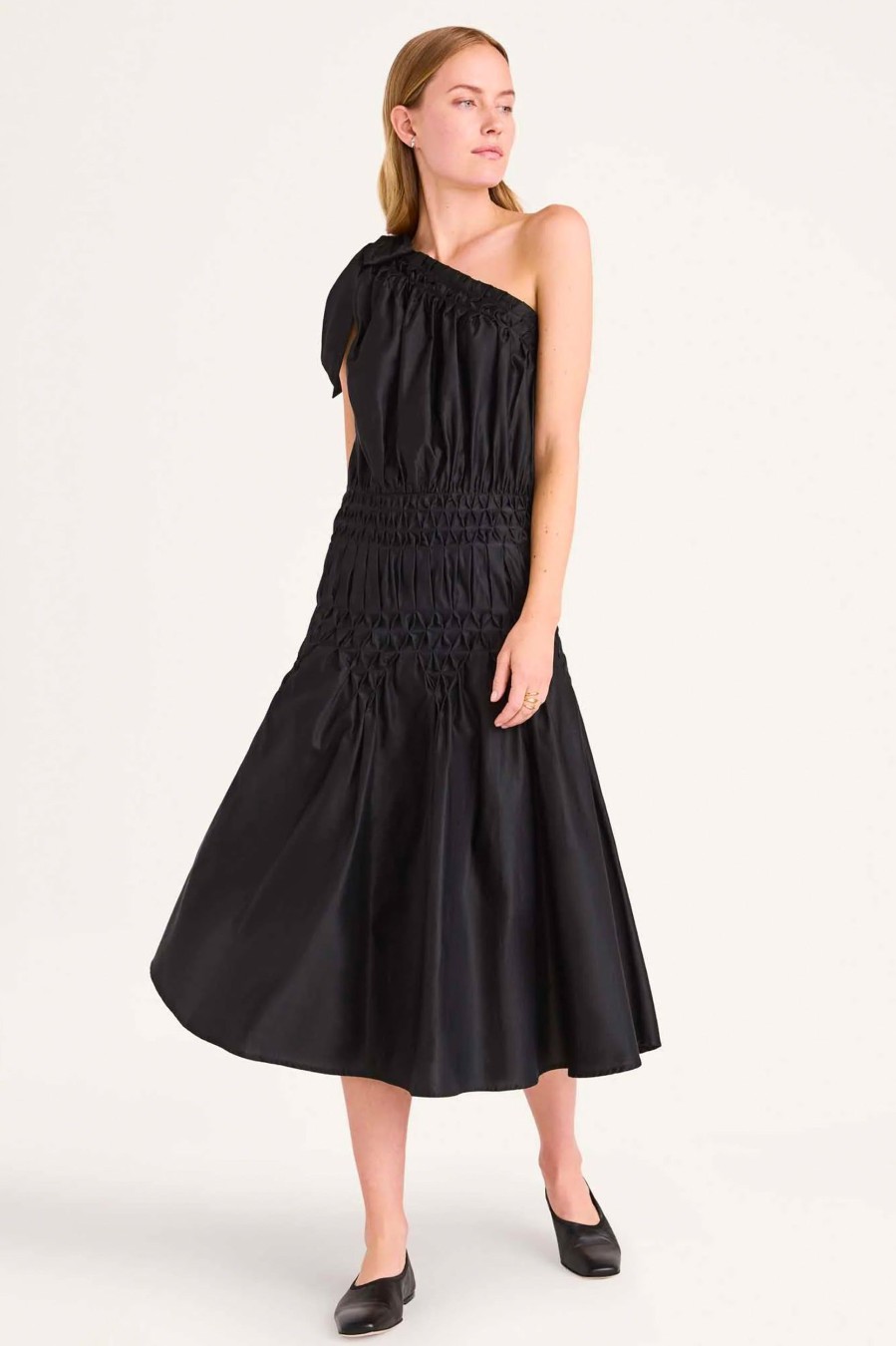 Dresses Merlette | Fleur Asymmetric Dress In Black