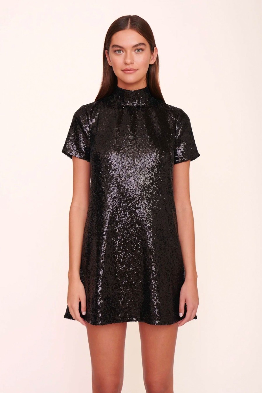 Dresses STAUD | Mini Ilana Dress In Sequins Black