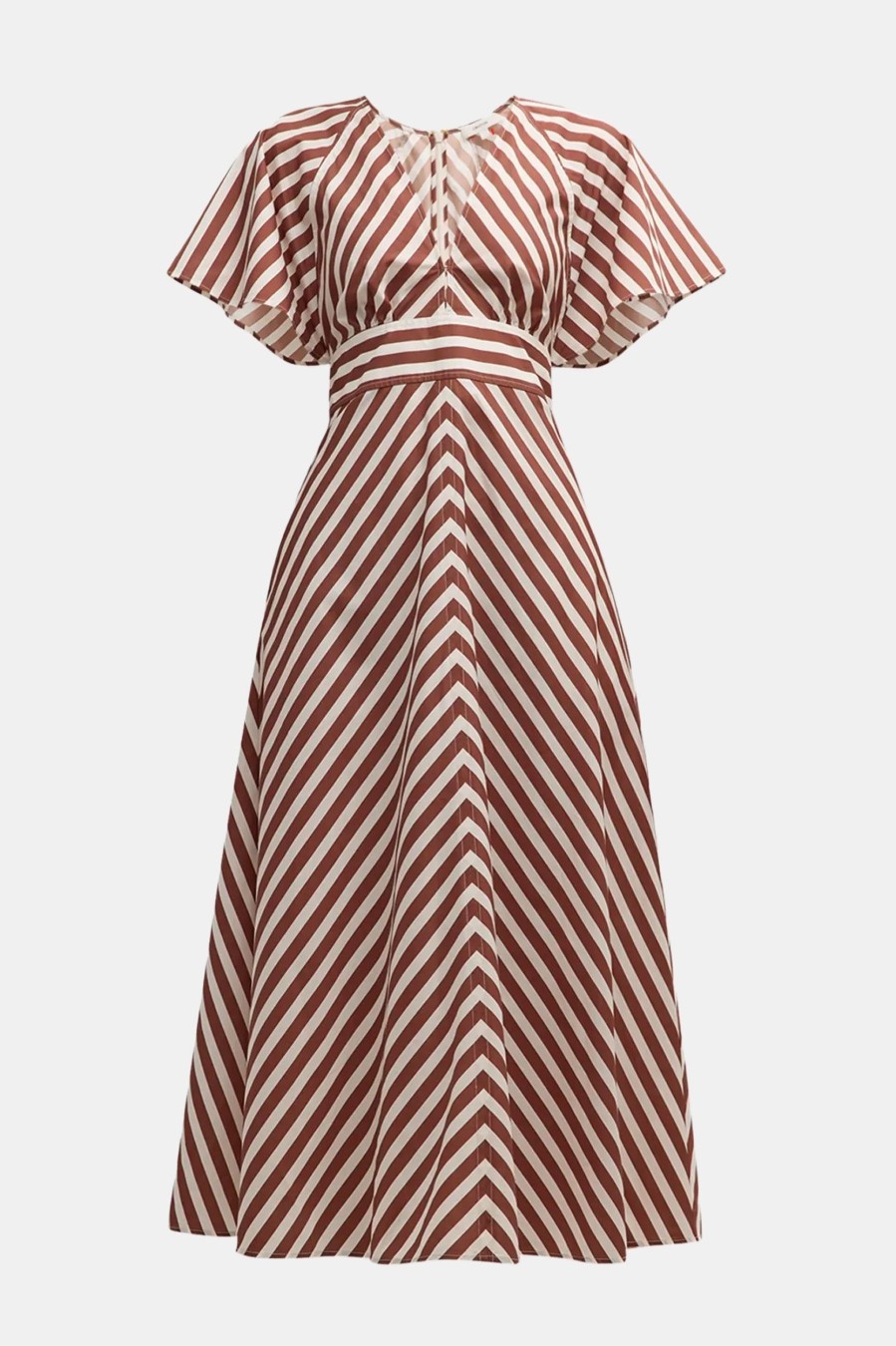 Dresses OROTON | Sorrento Stripe Dress In Deep Spice Multi