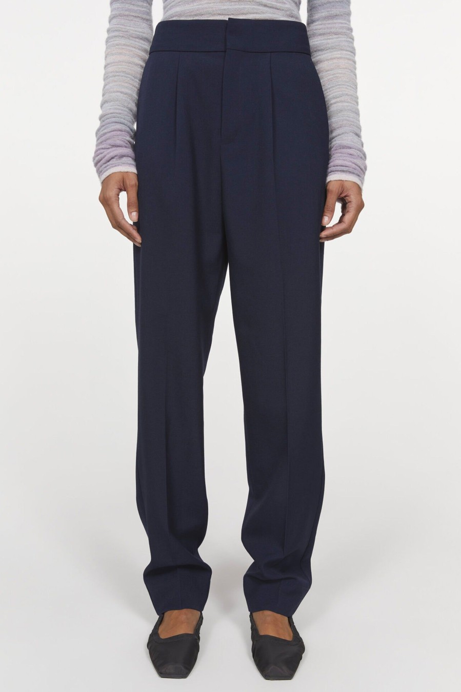 Trousers Rodebjer | Megan Pant In Dark Navy Blue