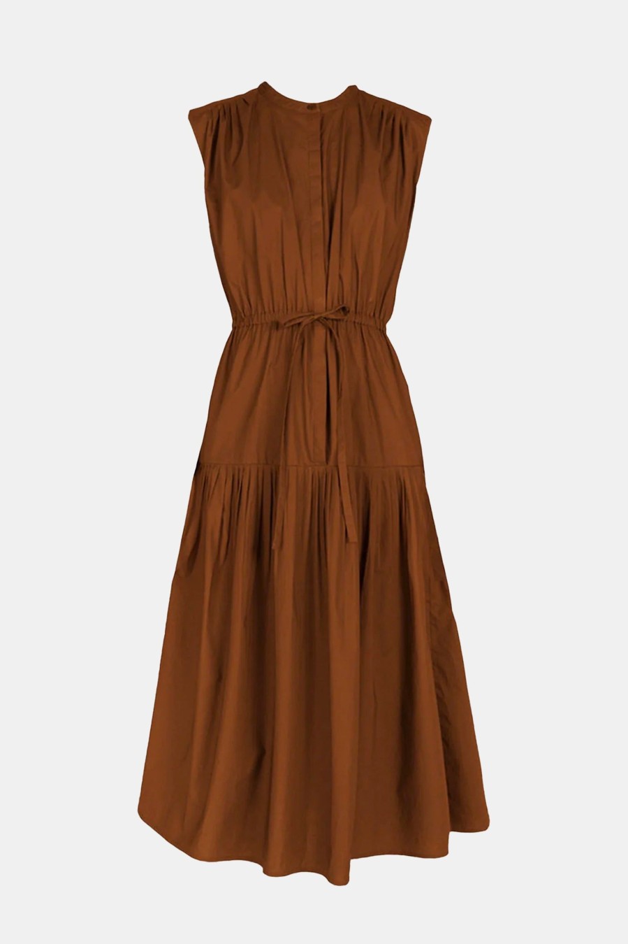 Dresses Derek Lam 10 Crosby | Margaret Waist Tie Midi Dress In Luggage Brown