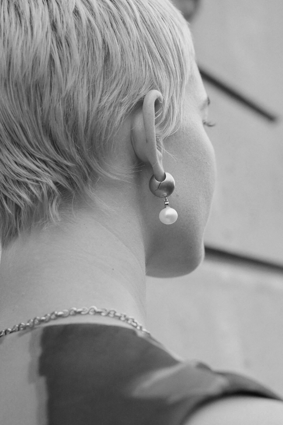 Accessories Mineraleir | Tabitha Pearl Drop In Silver Brushed Rhodium