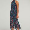 Dresses Saloni London | Lila Dress In Floral Midnight Multi