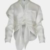 Tops And Shirts Andres Otalora | Calima Silk Blouse In Off White Neutrals