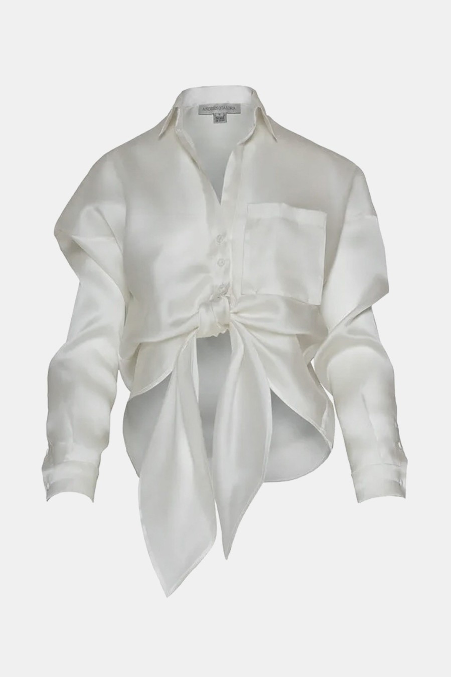 Tops And Shirts Andres Otalora | Calima Silk Blouse In Off White Neutrals