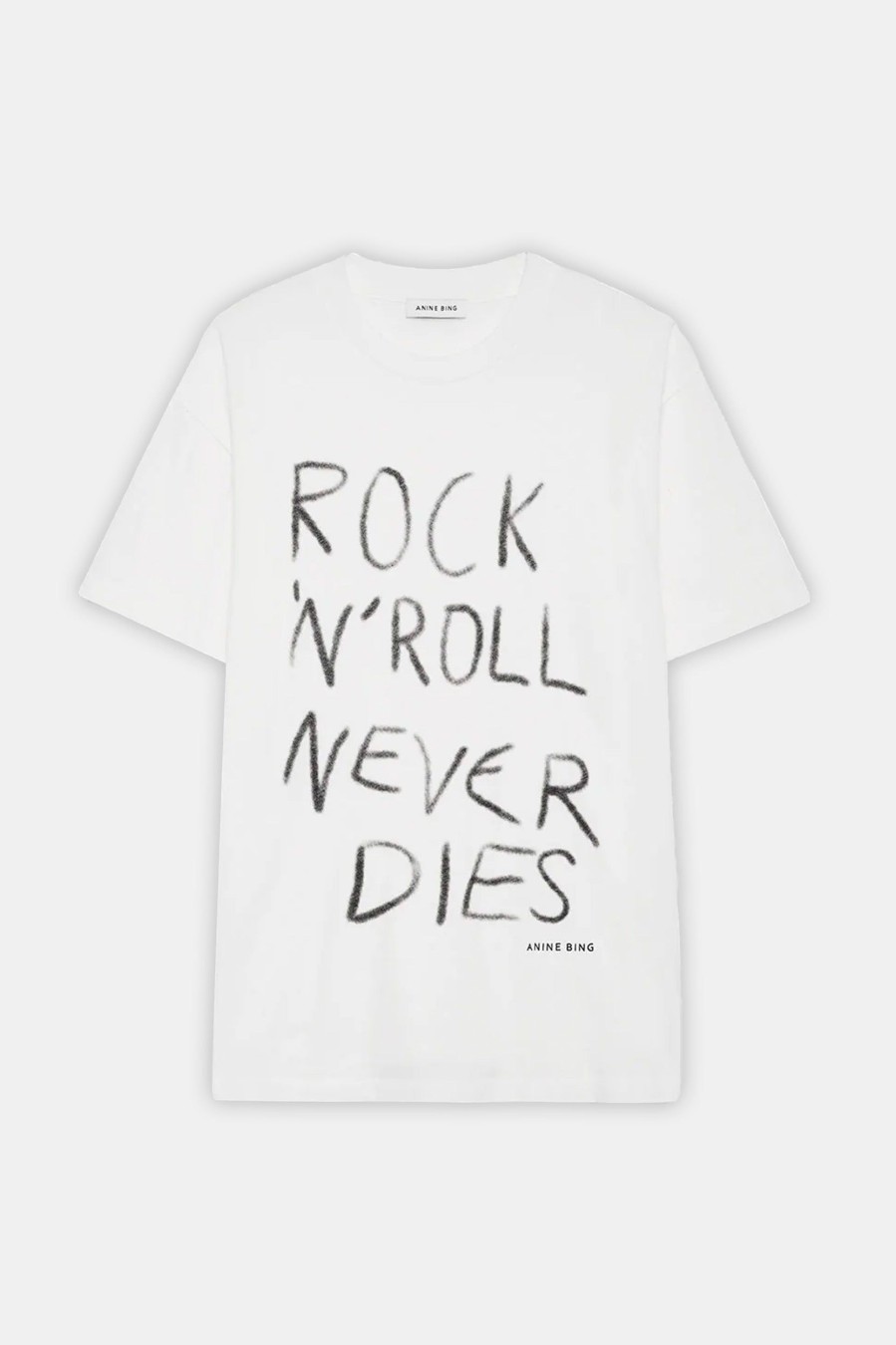 Tops And Shirts Anine Bing | Walker Tee Rock N Roll In Ivory Neutrals