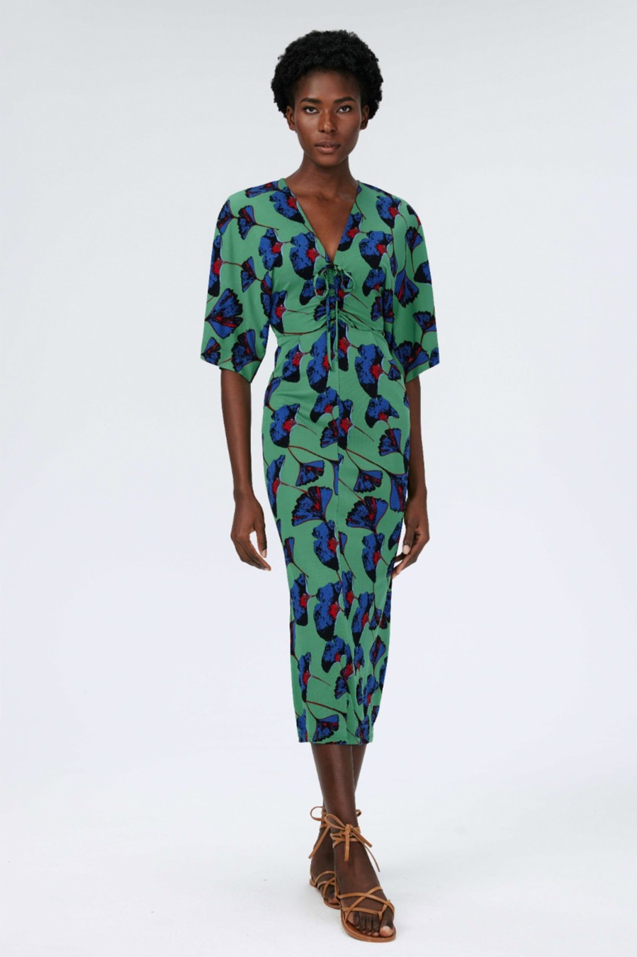 Dresses Diane Von Furstenberg | Valerie Dress In Falling Gingko Green