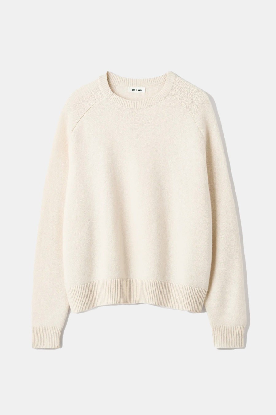 Knitwear And Sweaters Soft Goat | Boyfriend O-Neck Cashmere Sweater In Feather White Neutrals