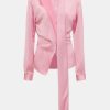 Tops And Shirts Victoria Beckham | Scarf Neck Blouse In Rose Pink