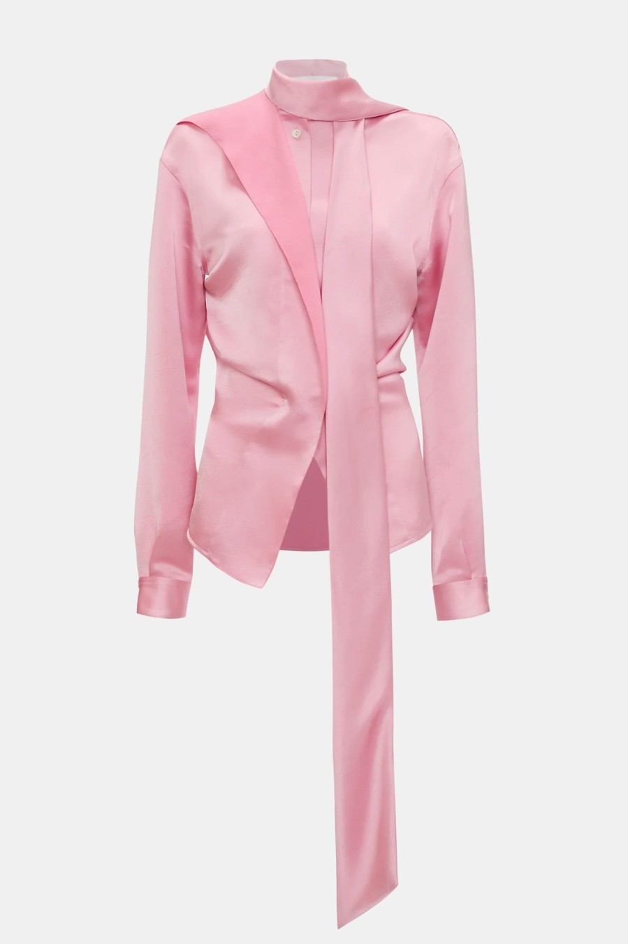 Tops And Shirts Victoria Beckham | Scarf Neck Blouse In Rose Pink