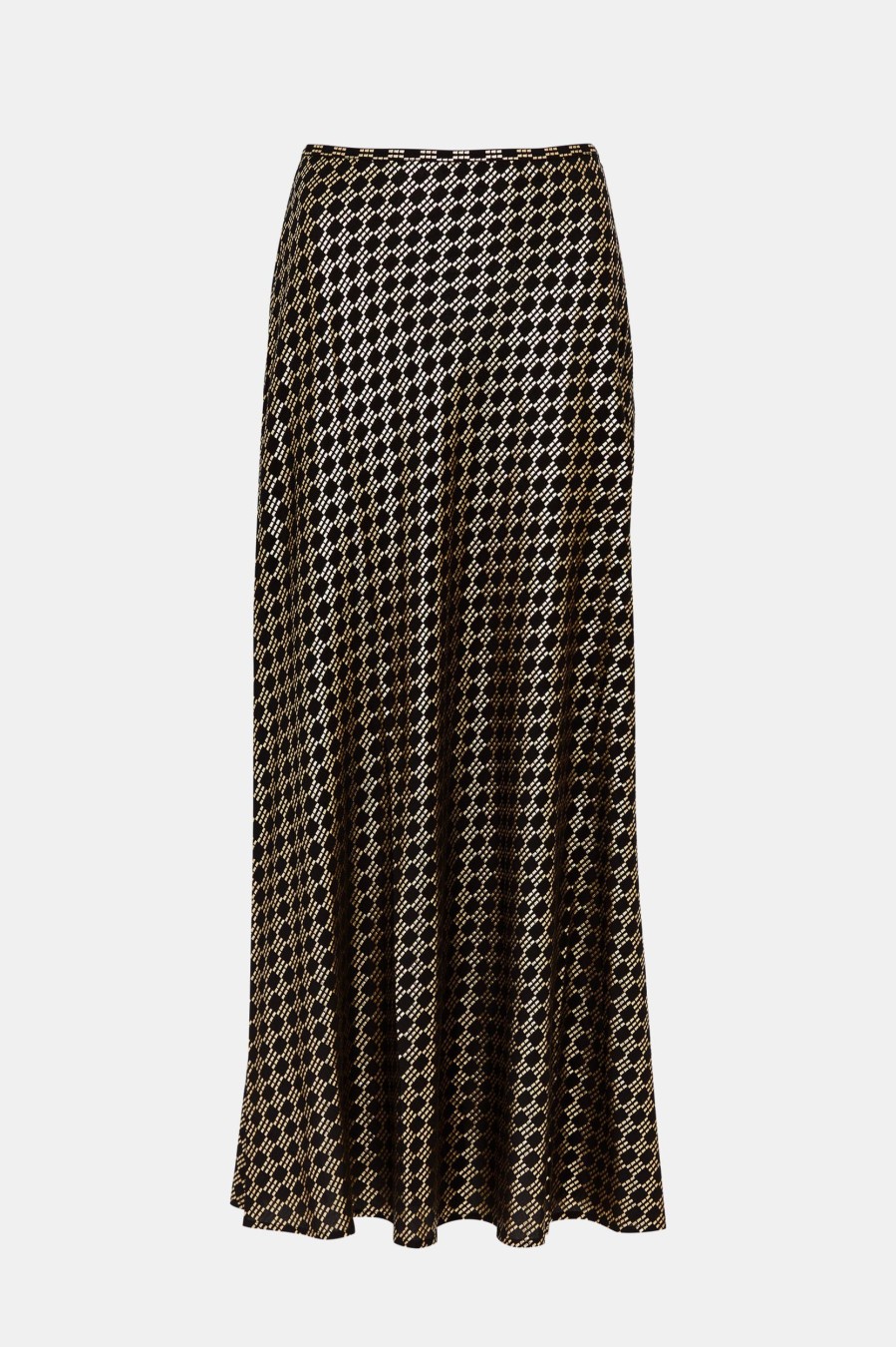 Skirts RIXO | Kelly Silk Skirt In Chain Mail Black