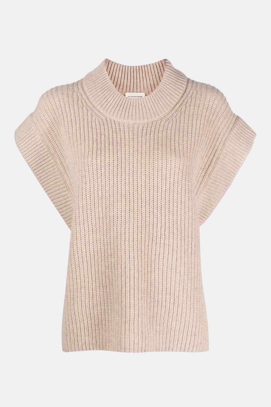 Knitwear And Sweaters By Malene Birger | Farima Ribbed Vest In Oyster Neutrals