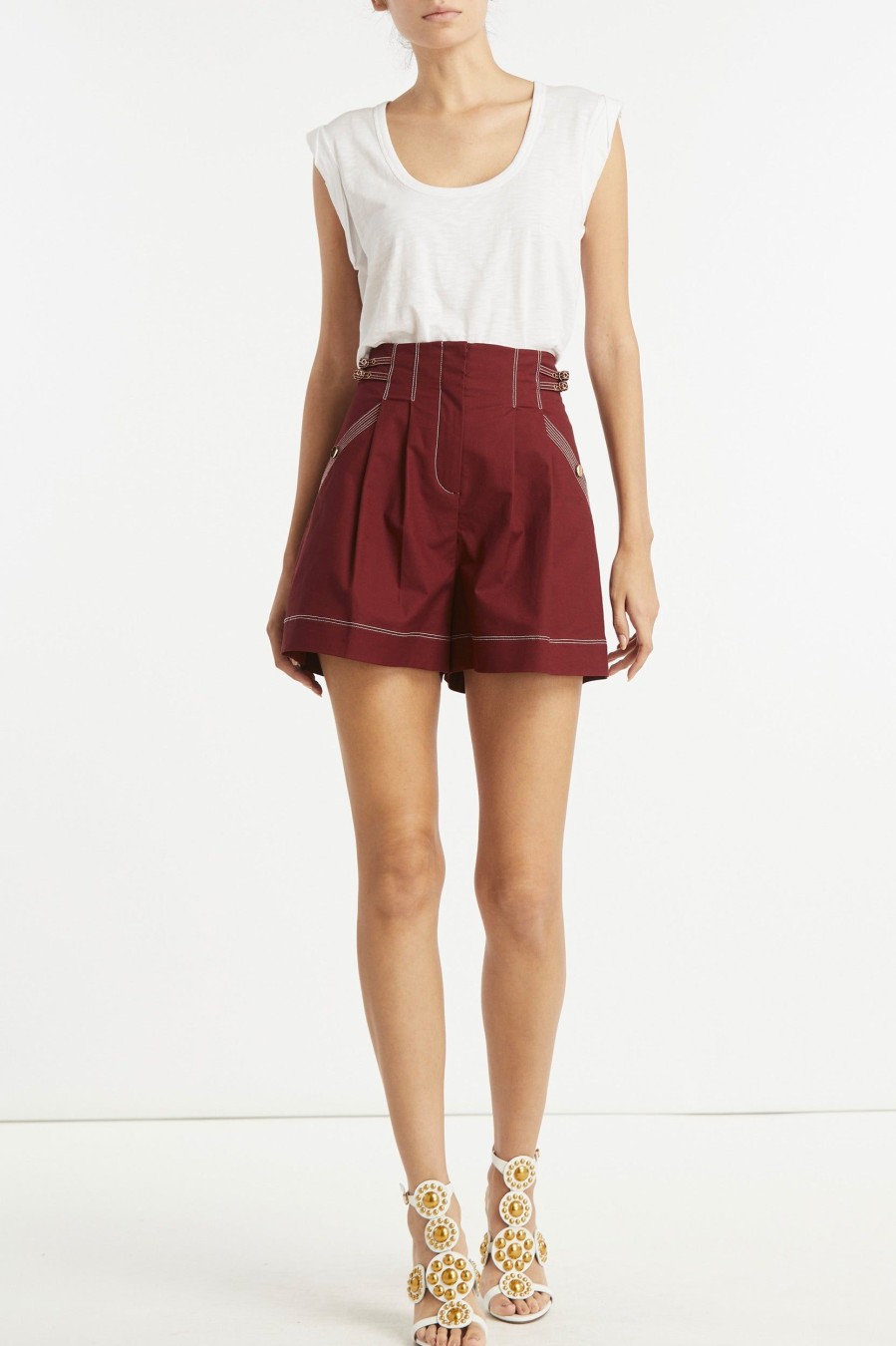 Shorts Veronica Beard | Jaffe Short In Deep Brick Red