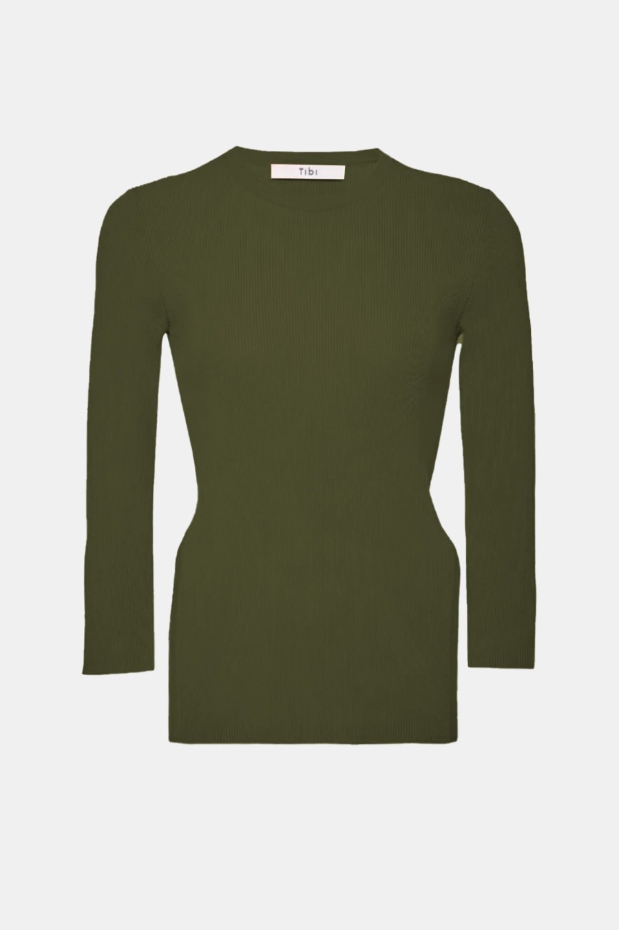 Knitwear And Sweaters Tibi | Giselle Openback Stretch Sweater In Wood Brown