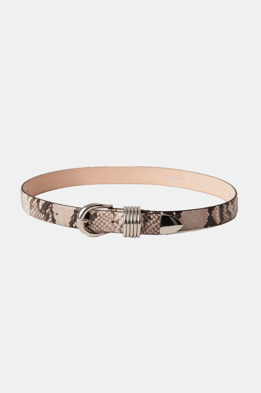 Accessories Déhanche | Hollyhock Snake Belt In Beige & Silver Neutrals