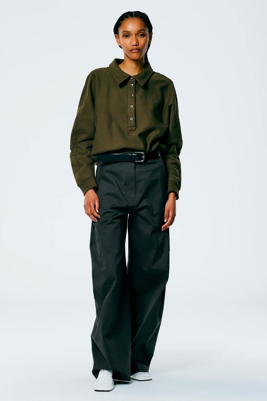 Trousers Tibi | Chino Sid Pant In Regular Grey