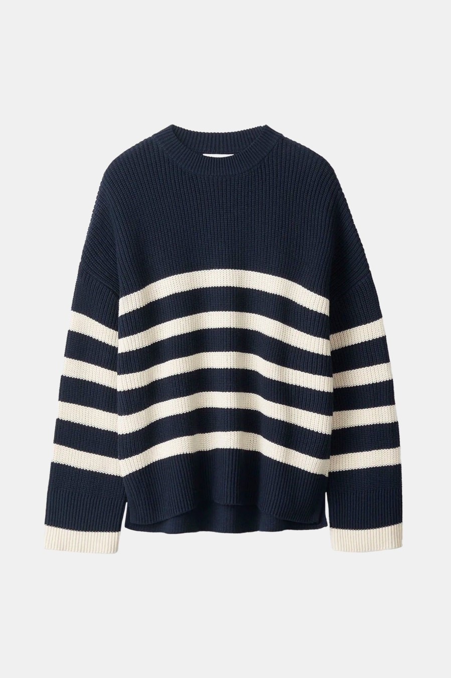 Knitwear And Sweaters Soft Goat | Striped Crewneck In Navy Multi