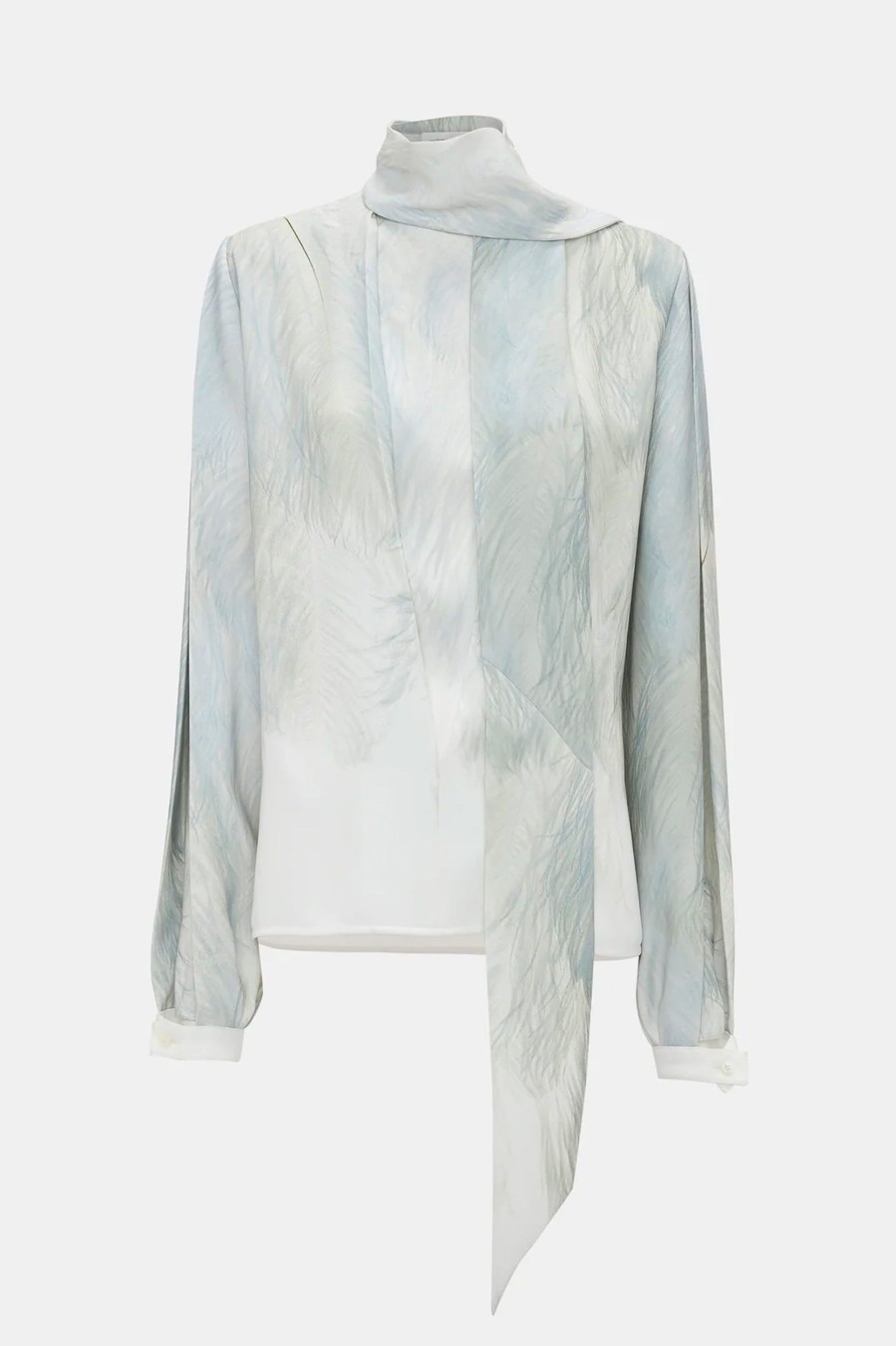 Tops And Shirts Victoria Beckham | Scarf Neck Blouse In Feather White Neutrals