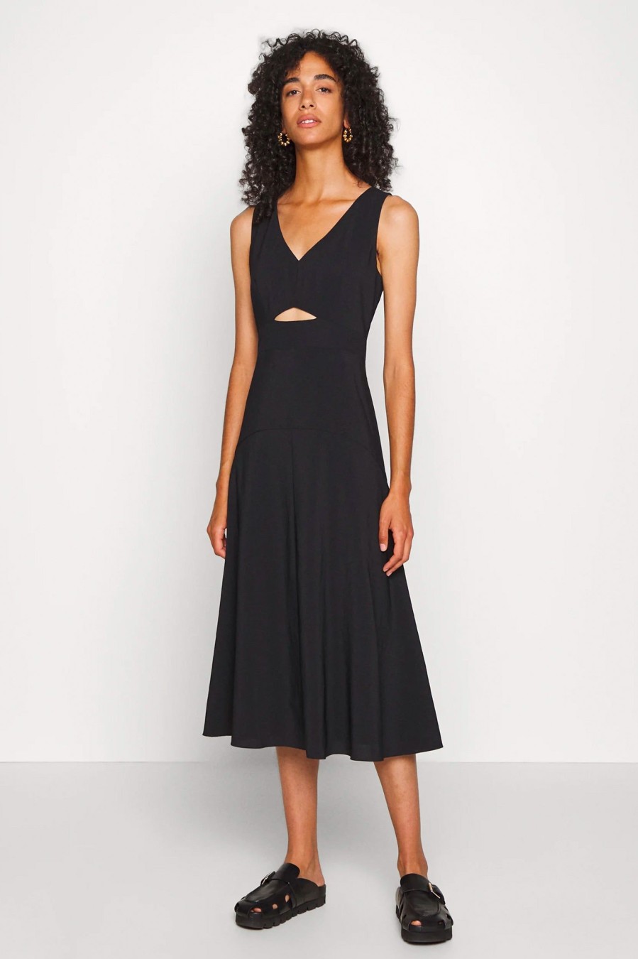 Dresses Theory | Cutout Crisp Midi Dress In Black