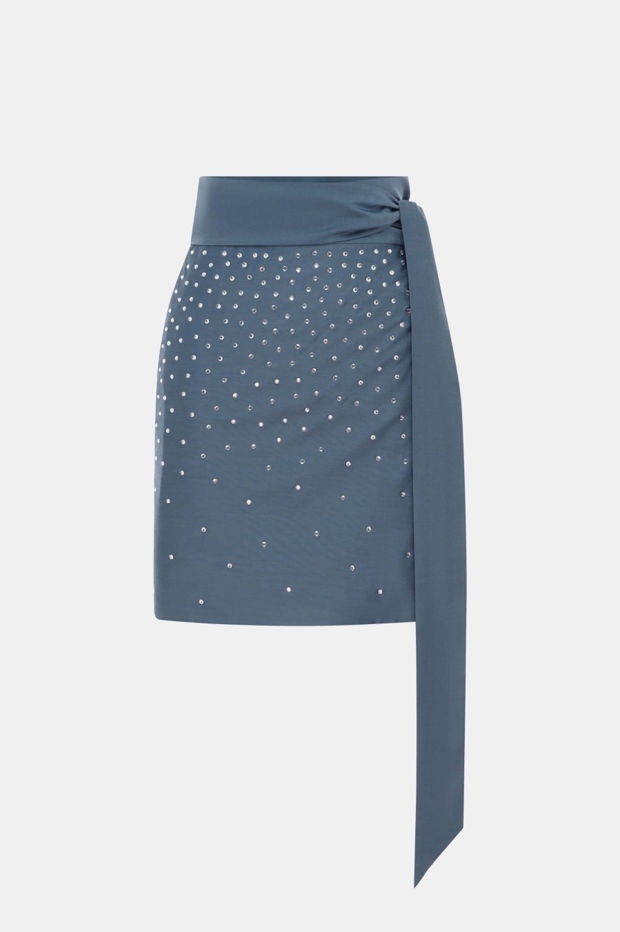 Skirts Sarah Jane Clarke | Moxie Mini Wrap Skirt In Misty Sea Blue