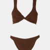 Swimwear Hunza G | Juno Bikini In Metallic Chocolate Brown