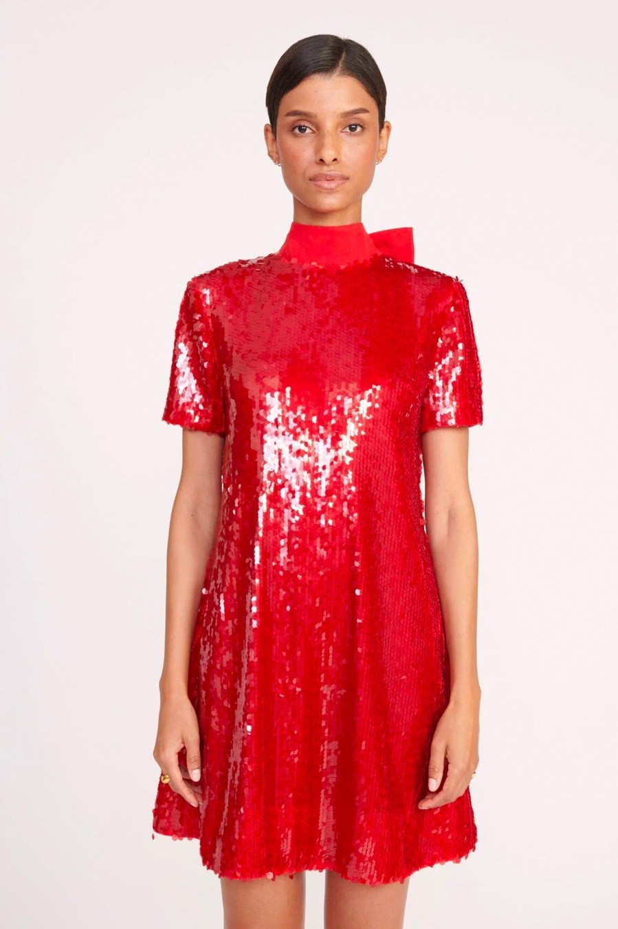 Dresses STAUD | Mini Ilana Dress In Poinsettia Red