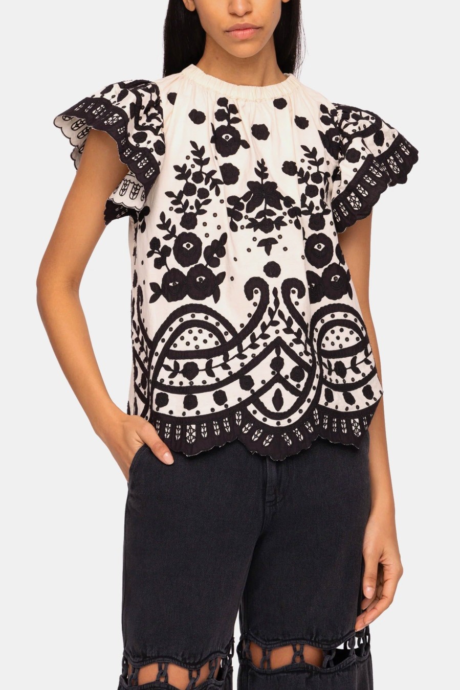 Tops And Shirts Sea New York | Joelle Flutter Sleeve Top Multi