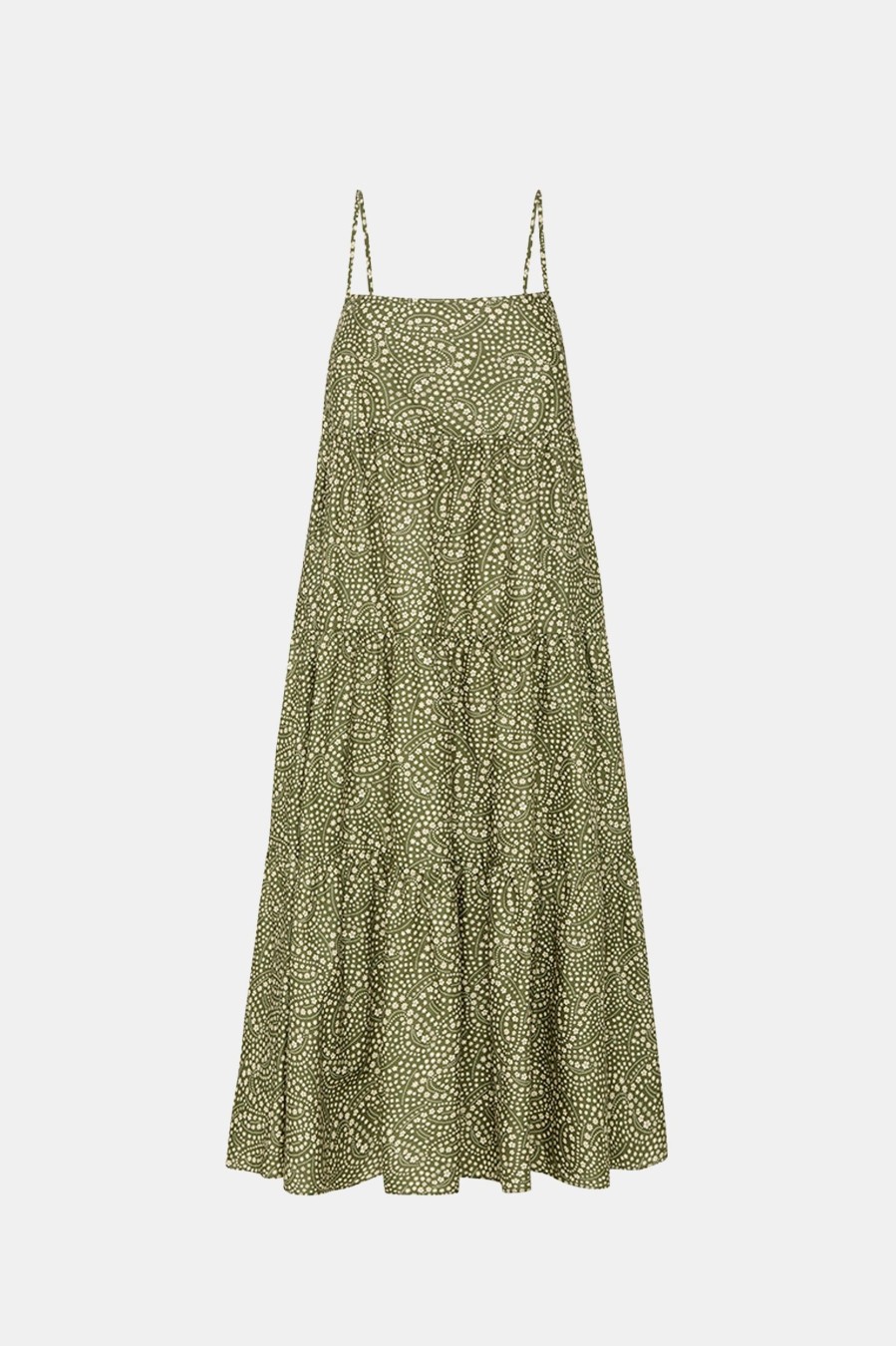 Dresses Matteau | Tiered Sundress In Jasmine Olive Green