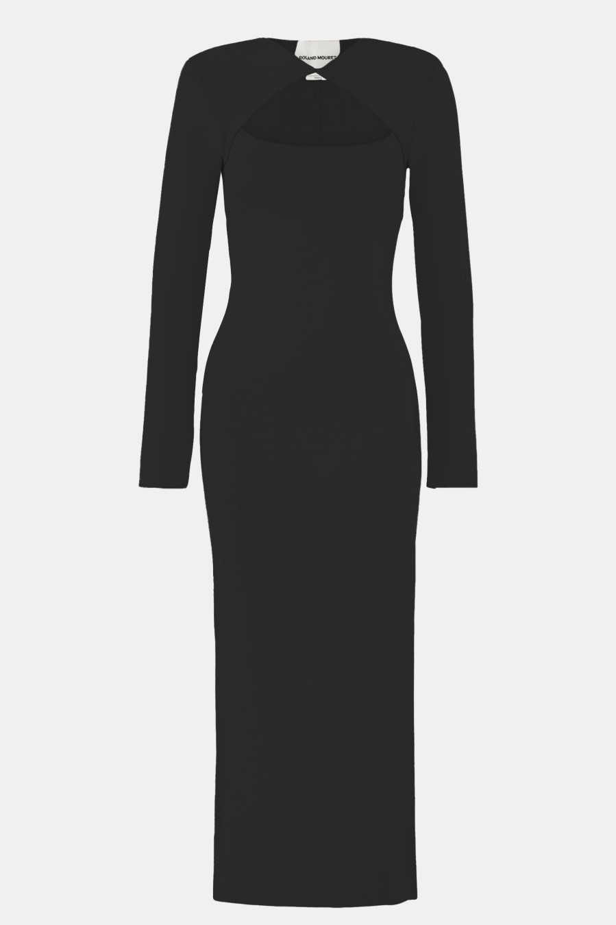 Dresses Roland Mouret | Long Sleeve Knit Midi Dress In Black