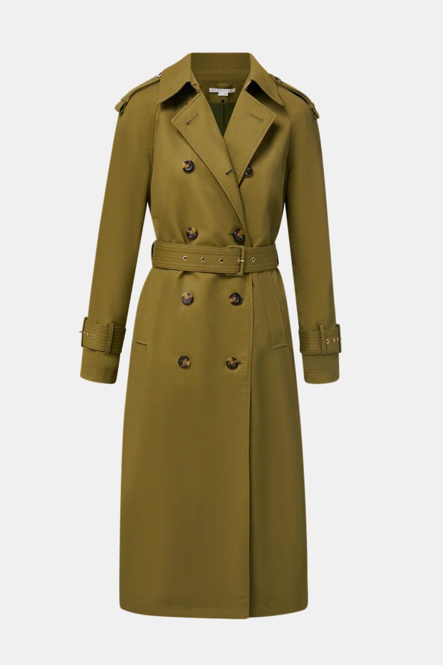 Coats And Jackets Veronica Beard | Conneley Dickey Trench Coat In Moss Green