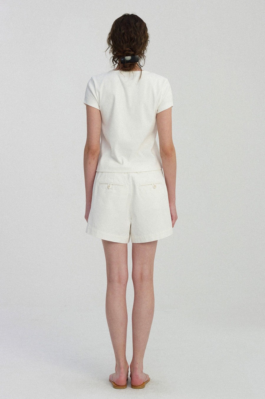 Shorts Nothing Written | Chino Mini Cotton Short In White Neutrals