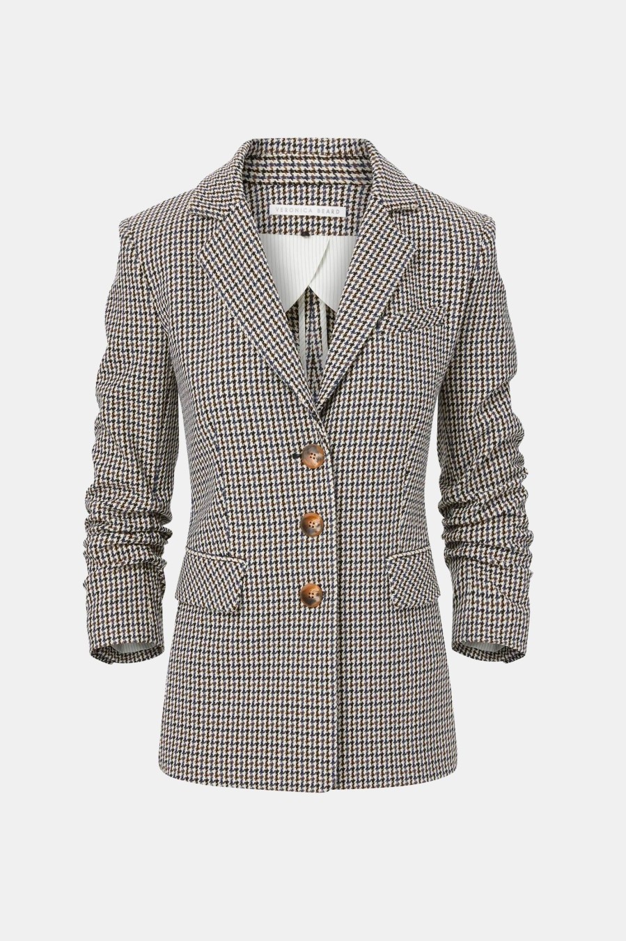 Coats And Jackets Veronica Beard | Berkshire Houndstooth Dickey Blazer Multi