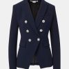 Coats And Jackets Veronica Beard | Miller Dickey Blazer In Navy With Silver Buttons Blue